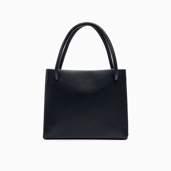 Zara SQUARED MINI TOTE BAG. Black. One Size. New with Tags. - Picture 5 of 5